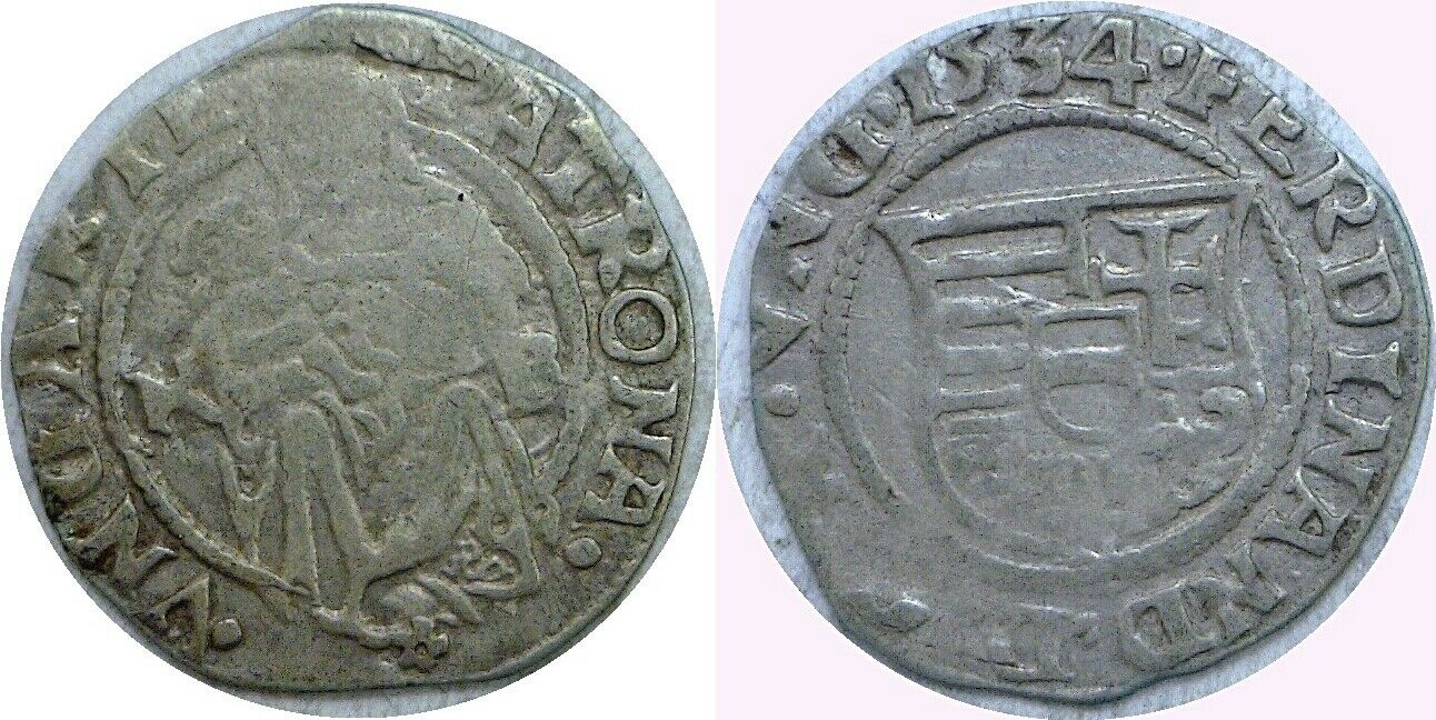 1534 Kb Hungary Ferdinand I Denar Silver Madonna And Child